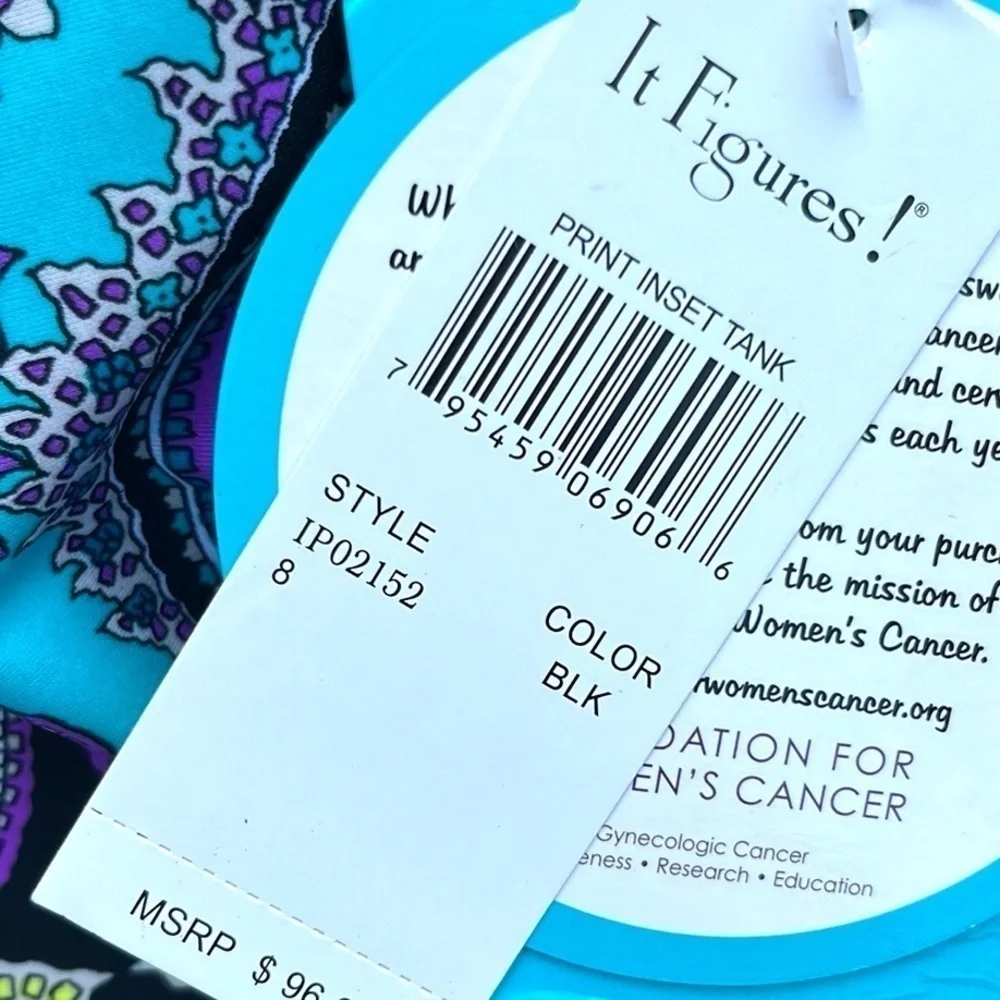 NWT It Figures! Print Inset One Piece Swimsuit Size 8
